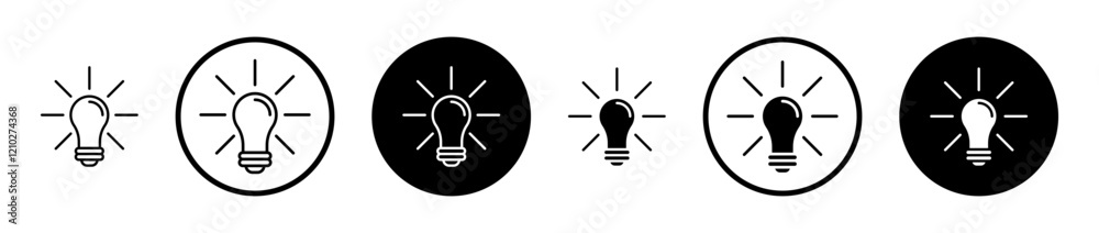 Lightbulb icons vector pack in black and blue colors Lightbulb icons vector pack in black and blue colors
