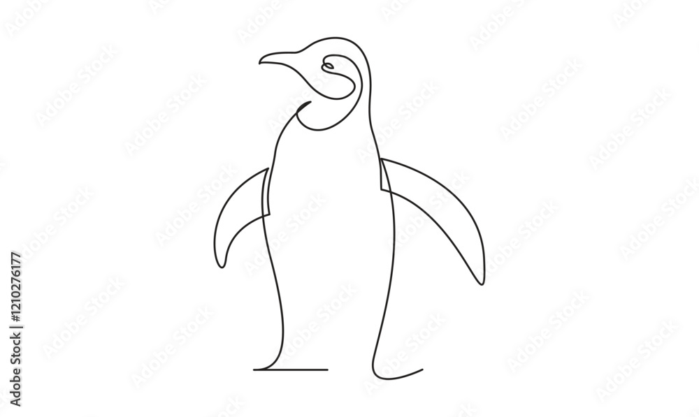 Penguin one continuous line drawing isolated on white background illustration the best use for logo Penguin one continuous line drawing isolated on white background illustration the best use for logo
