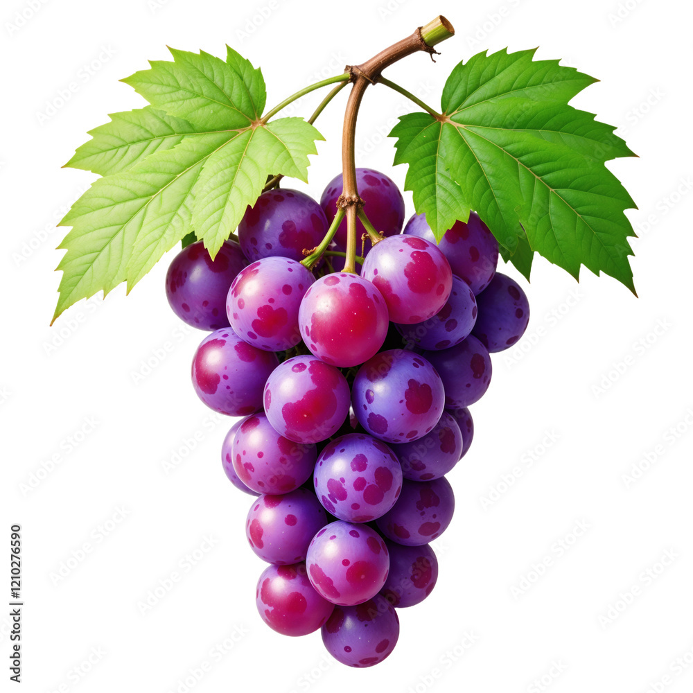 Fototapeta premium cutout batch of Grapes isolated on transparent or white background, transparent png