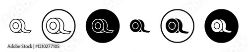 Tape icons vector pack in black and blue colors