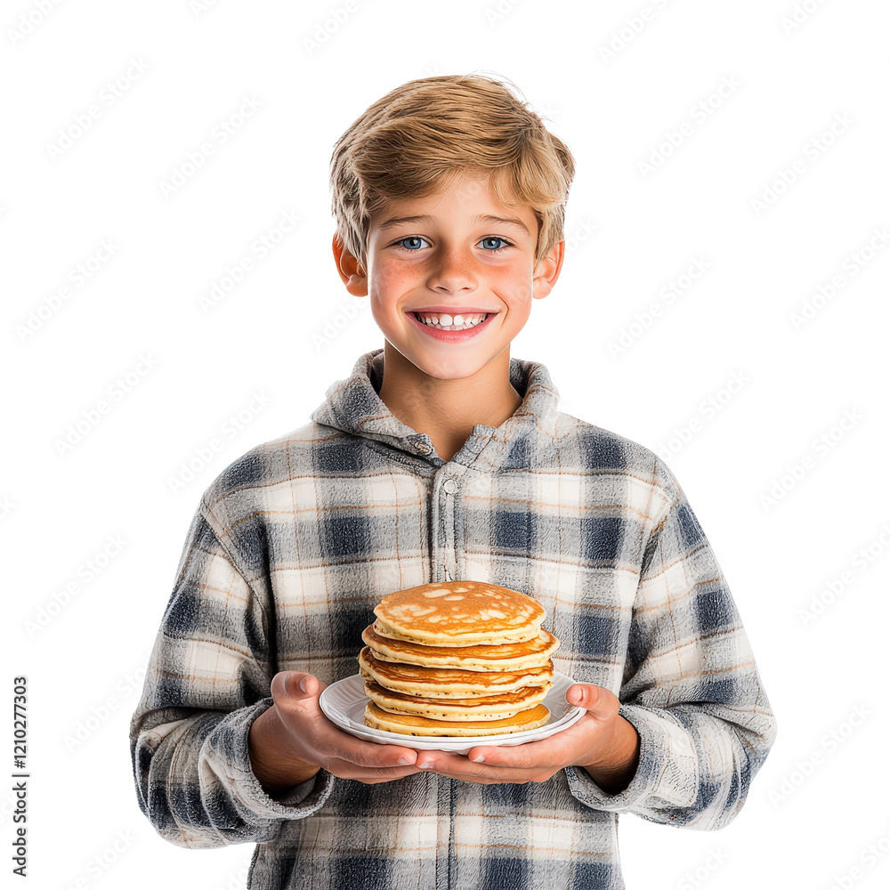 Delicious pancakes served by happy child kitchen setting image type png bright environment joyful mood Delicious pancakes served by happy child kitchen setting image type png bright environment joyful mood