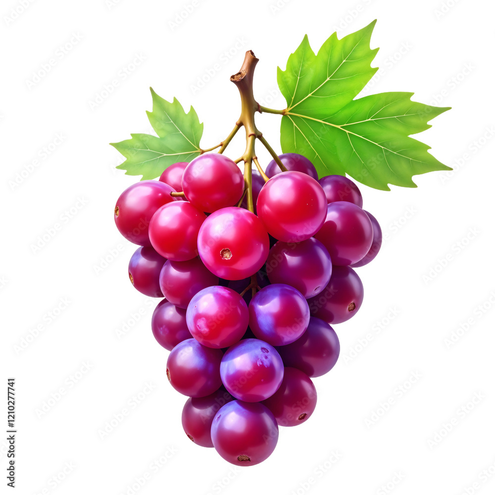 Fototapeta premium cutout batch of Grapes isolated on transparent or white background, transparent png