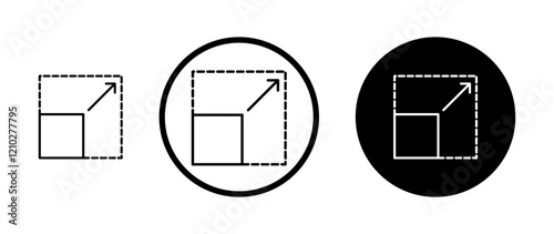 Window Maximize icon set in black filled and stroke line style.