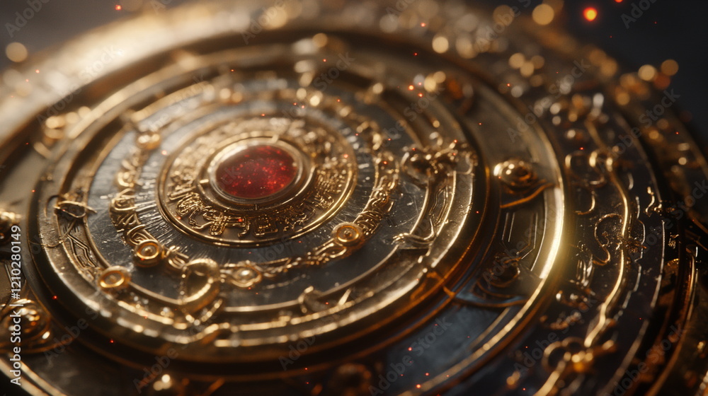 Coin with rotating symbols. Cinematic. --chaos 5 -_002 Coin with rotating symbols. Cinematic. --chaos 5 -_002