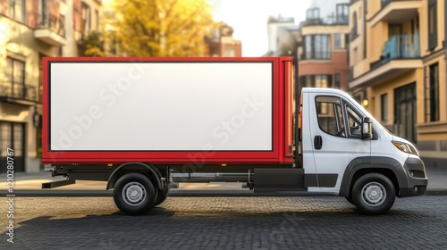 Advertising On A Delivery Truck Mock-up