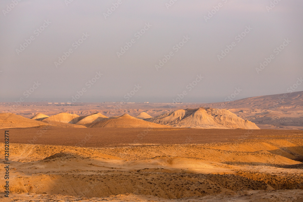 Naklejka premium The endless mountain expanses of Gobustan. Azerbaijan.