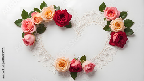Valentine's Day Red Roses and Lace