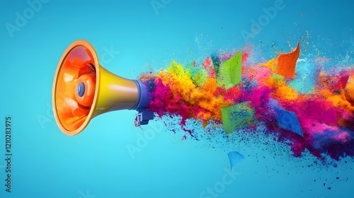 15. A colorful digital concept illustrating the power of video marketing for business growth photo