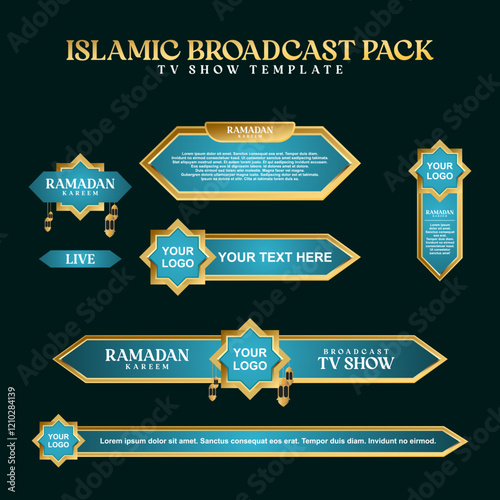 islamic lower third vector pack tv broadcasting channels photo