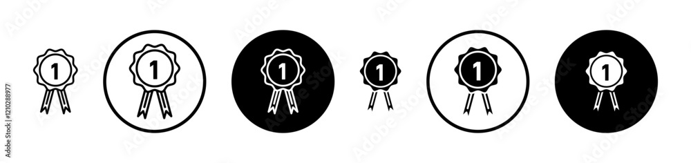 Badge icons set in black filled and stroke line style Badge icons set in black filled and stroke line style