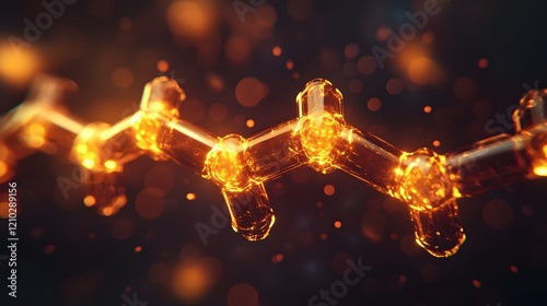 Radiant glowing molecular structures and textures visualizing the concept of anti aging vitamins and supplements symbolizing cellular longevity  The image evokes a sense of scientific wonder energy