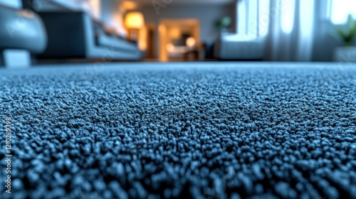 Blue carpet texture, living room background, home decor, advertisement photo