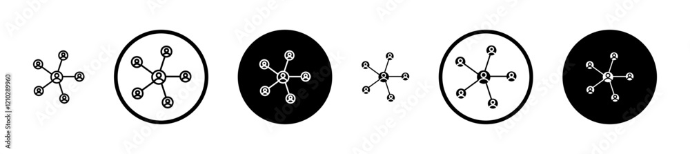 Chart network icons set in black filled and stroke line style Chart network icons set in black filled and stroke line style