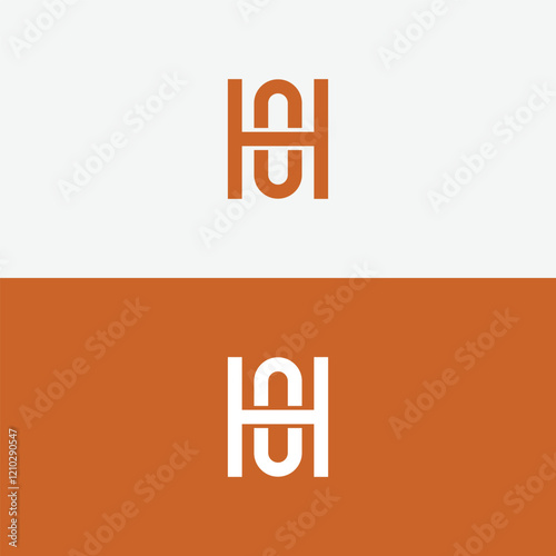 Quadro su tela Alphabet CH HC letter logo design