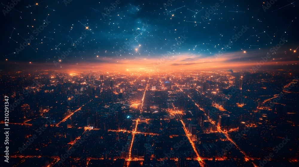 Stunning cityscape of a vibrant glowing metropolis with electric geometric patterns dynamic highlights and captivating colorful aesthetic charm at night Stunning cityscape of a vibrant glowing metropolis with electric geometric patterns dynamic highlights and captivating colorful aesthetic charm at night