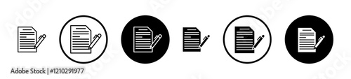 Form Icons vectors. black solid and liner versions