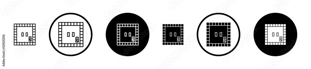 Game board icons set in black filled and stroke line style Game board icons set in black filled and stroke line style