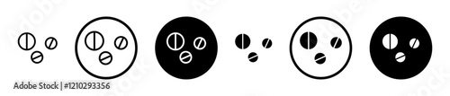 Medicine icons set in black filled and stroke line style