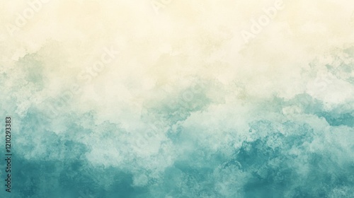 Subtle Watercolor Wash in Teal and Cream Tones
