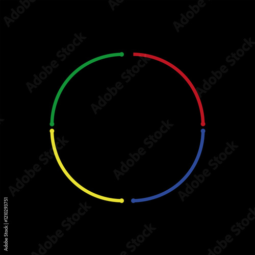Four colored segments 
