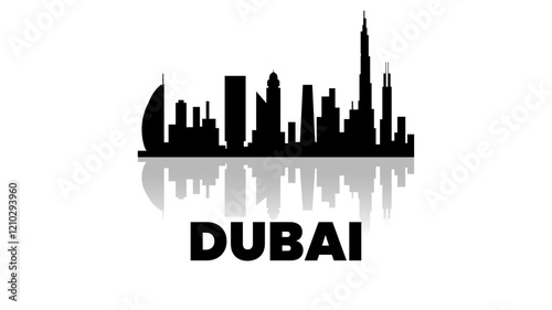 Dubai skyline silhouettes vector illustration