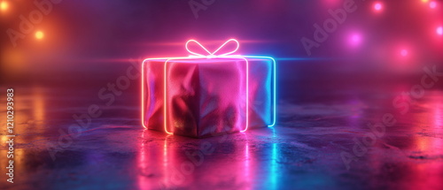 Neon gift box. Hypermodernism. --chaos 2 --ar 73 -_003 photo