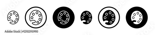 Palette icons vector pack in black and blue colors