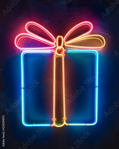 Neon gift box. Hypermodernism. --chaos 20 --ar 45 _003 photo