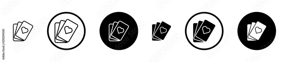 Playing cards icons vector pack in black and blue colors Playing cards icons vector pack in black and blue colors