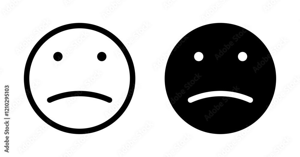 Fototapeta premium Sad icons vector pack in black and blue colors