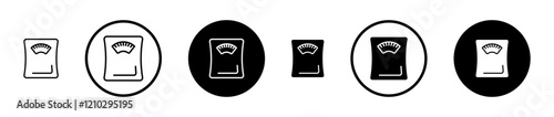 Scale Icons vectors. black solid and liner versions