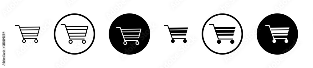Shopping icons set in black filled and stroke line style Shopping icons set in black filled and stroke line style