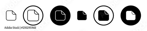 Sticker icons set in black filled and stroke line style