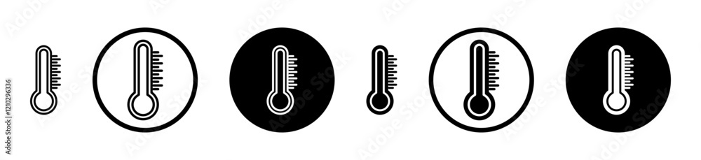 Temperature icons vector pack in black and blue colors Temperature icons vector pack in black and blue colors