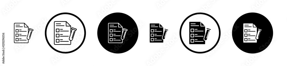 Test Icons vectors. black solid and liner versions Test Icons vectors. black solid and liner versions