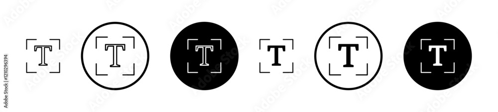 Text icons vector pack in black and blue colors Text icons vector pack in black and blue colors