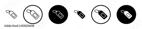 Tag icons vector pack in black and blue colors