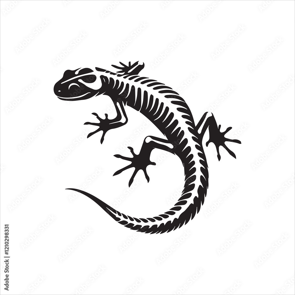 Fototapeta premium lizard on black background