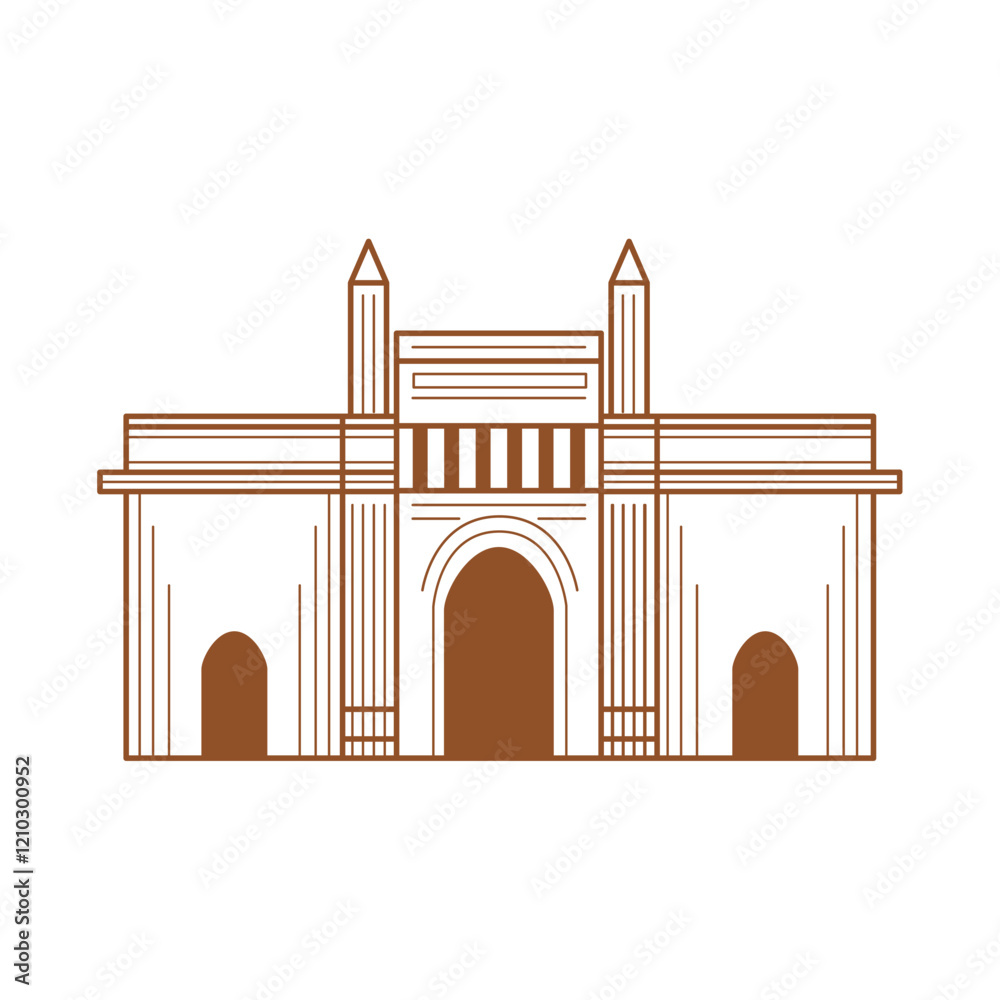 Fototapeta premium gateway of india sketch style