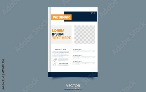 Graphic design book template. Color creative pages and cover design with your text, photo or illustrations. modern template for portfolio, magazine, company catalog, corporate brochure