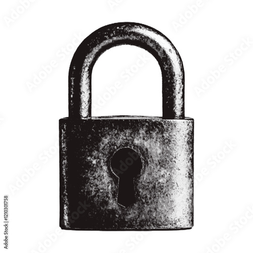 Padlock isolated on white background