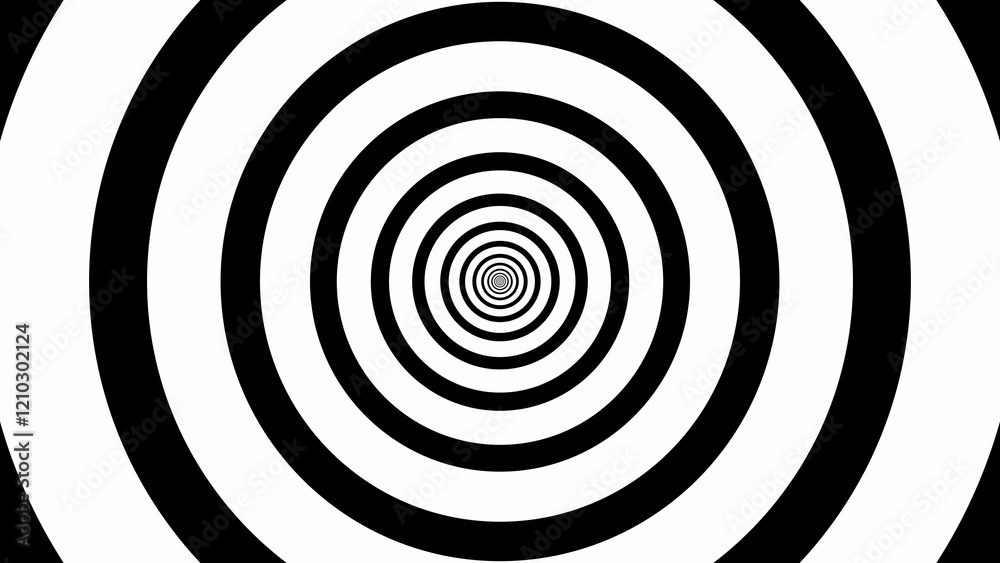 Naklejka premium abstract black and white trippy looping tunnel background