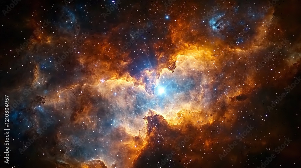Naklejka premium Beautiful colorful galaxy nebula background