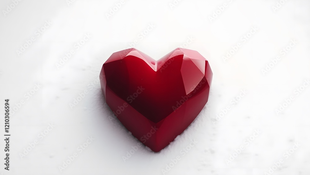 3D red heart on a white background,special for 'valentine's day 3D red heart on a white background,special for 'valentine's day