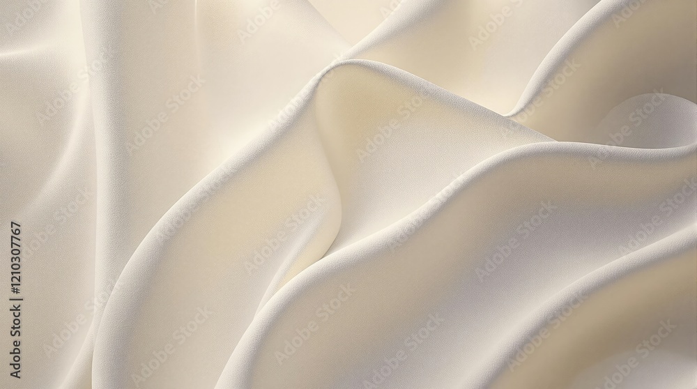 Obraz premium Close up of a textured white curtain with a wave design, peaceful, clean, home interior, detail, close-up