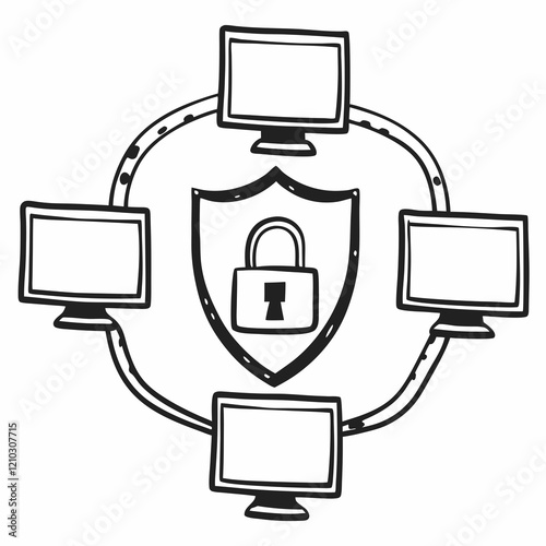 Security software outline icon