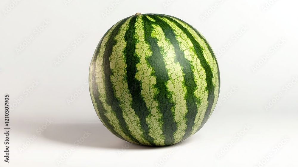 watermelon with green rind on a white background watermelon with green rind on a white background