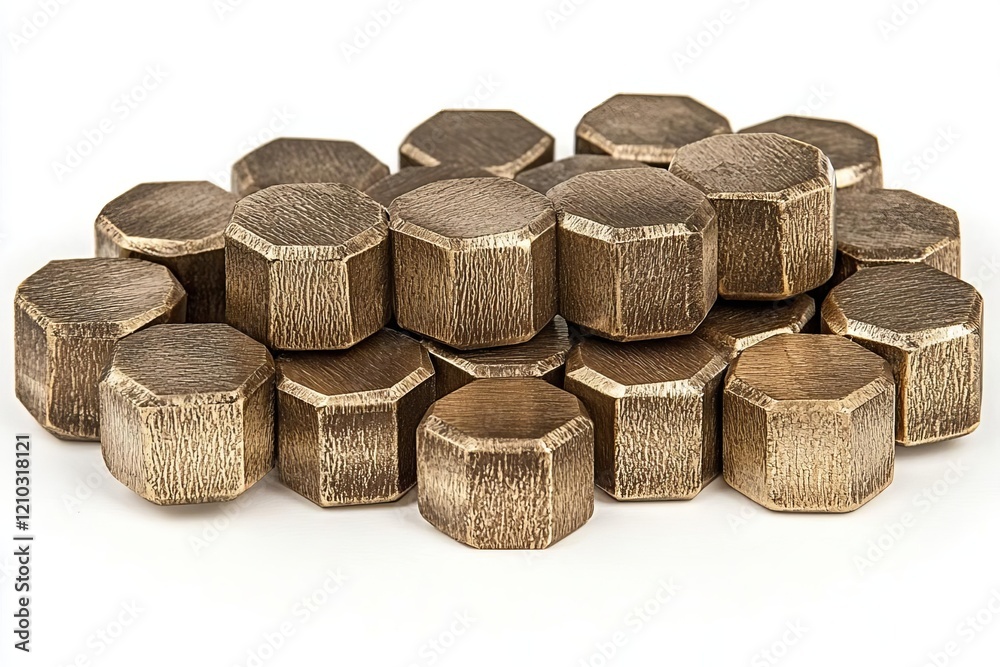 Golden hexagon cell tiling on the luxury decoration interior Gold metal honeycomb, hexagon, abstract metal background , isolated on white background, , copy space for text, Golden hexagon cell tiling on the luxury decoration interior Gold metal honeycomb, hexagon, abstract metal background , isolated on white background, , copy space for text,