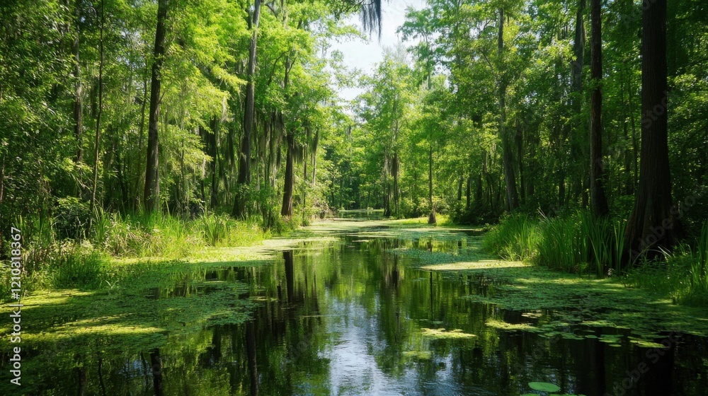 a river running through a lush green forest a river running through a lush green forest
