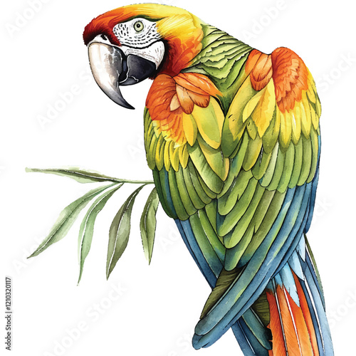 Watercolor Parrots Beak white background